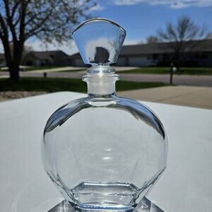 Vintage Glass Decanter Carafe with Stopper Made In Italy